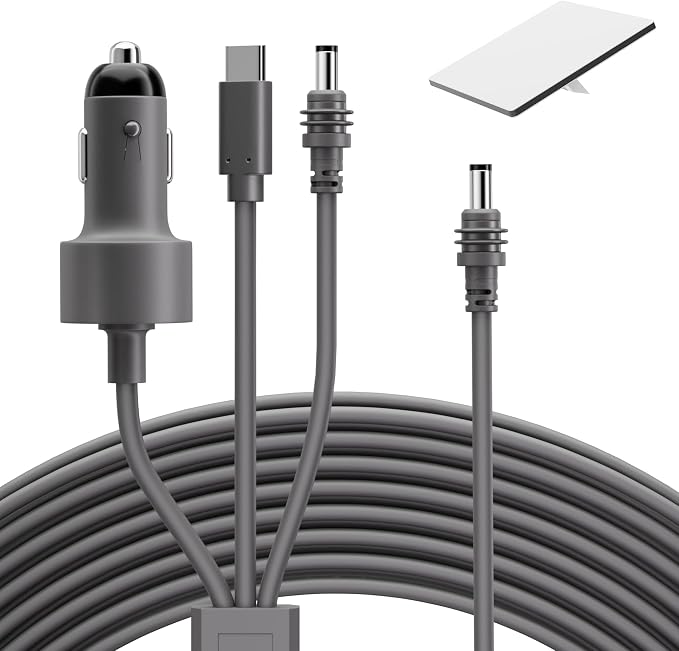 Starlink Mini 3 in 1 Power Cable 32.8FT with Booster, 100W+ USB C 12-24V Cigarette Lighter Plug and DC Power Cable Cord for Starlink Mini, Steady 18V Output Plug and Play 10M