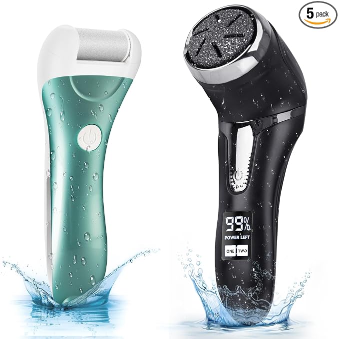 Callus Remover for Feet, Nicebirdie Electric Foot File Callus Removers Rechargeable Waterproof Pedicure Tools Foot Scrubber Shaver Feet Care Tool for Cracked Heels Dead Skin （Blue+Black）