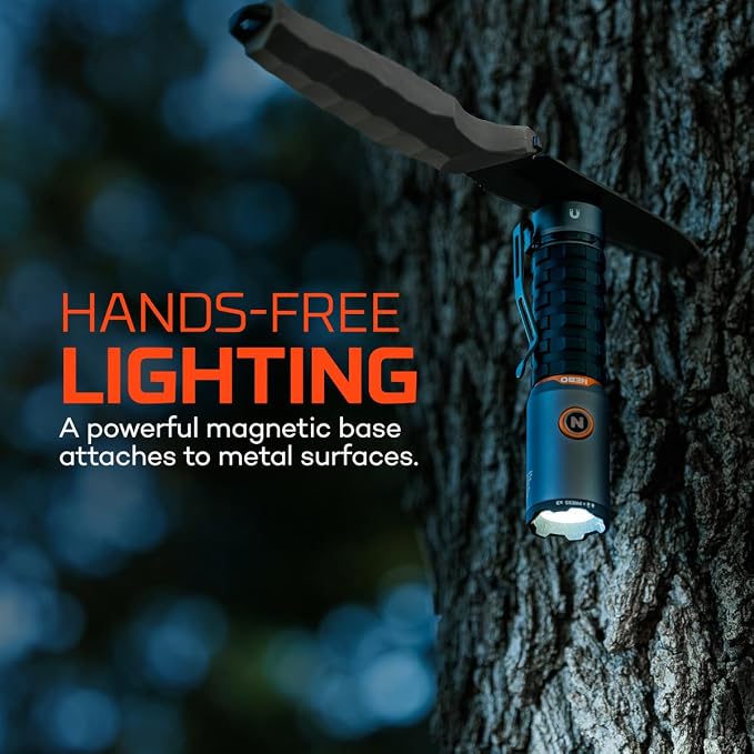 NEBO Torchy 3K Rechargeable Pocket Flashlight | 3000 Lumen Rechargeable & Portable Pocket Light with Clip, 5 LED Light Modes, Magnetic Base for Hands Free Use, Water & Impact Resistant