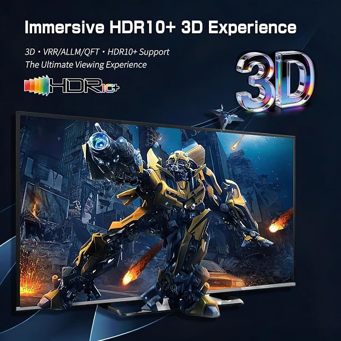2026 Upgrade 8K HDMI 2.1 Switch, HDMI 2.1 Switcher 7 In 1 Out Supports CEC 8K@60Hz, 4K@240Hz, 1080P@480Hz HDCP 2.3 HDR Dolby Atmos VRR Compatible with PS5 Xbox Blu-Ray Player with IR remote controller