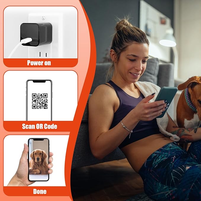USB Charger Hidden Camera, WiFi Small Spy Security Camera, Full HD 1080P Mini Wireless Nanny Cam Motion Detection with App Live Feed for Home