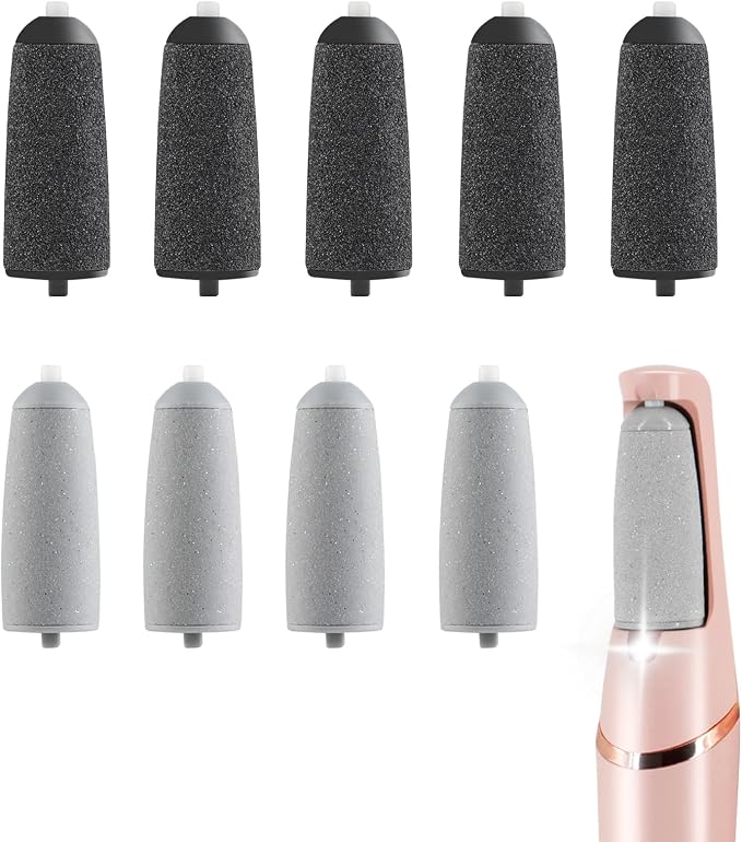 Electric Foot Callus Remover Pedicure Kits Rechargeable with12 in 1, Removes Dry Skin for Smoother Feet & 9 Pack Pedicures Replacement Heads