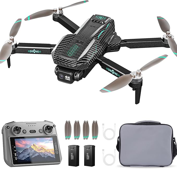 GPS Drone with 4K Camera for Adults, FPV RC Quadcopter, 5-inch LCD Tablet Screen, Auto Return, GPS Follow, Circle Fly, 60-min Flight Time,Brushless Motor, Lightweight Foldable Drone for Beginners