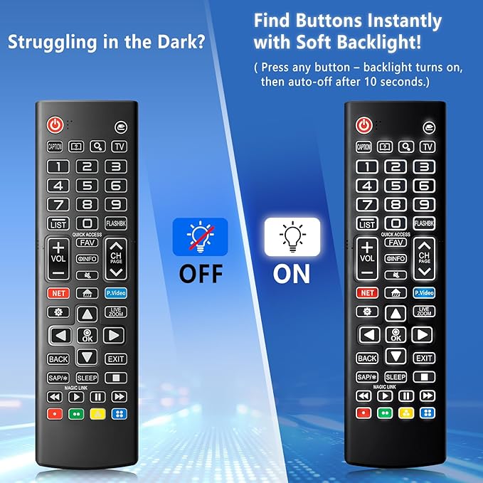 Backlit Remote for LG Smart TV, Universal Replacement for All LG TV Remote Control for Easy Nighttime Use.1-Year Warranty.