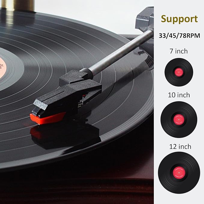 Gramophone Record Player Vintage,Retro Phonograph Vinyl Record Player,Horn Vinyl Tocadiscos DJ Turntable,Decorative Gramophone Speaker with USB Audio for Home/Villas/Restaurants/Parties/Classical Fans
