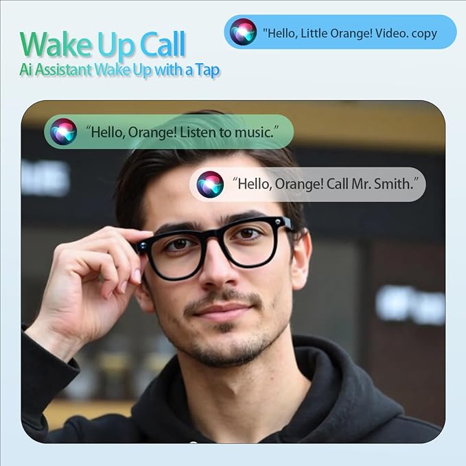 AI Smart Glasses with Camera, 4K Photos & 1080P Video,Real-Time Translation, Bluetooth 5.3, Assistant Conversation, Suitable for Vlogging,Cycling, Hiking Travel, Business