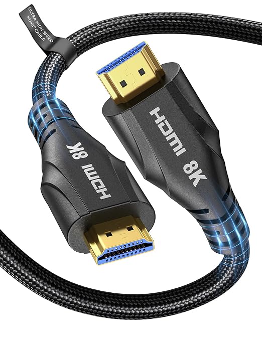 Cratree HDMI Cable 25FT Long - 4K 120hz,8K 60hz,48Gbps High-Speed HDMI Braided Cord,HDCP 2.3,eARC - Compatible with HDTV,Projector,Monitor and More