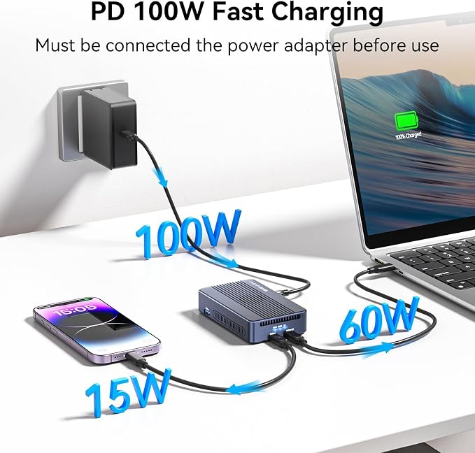 ACASIS 40Gbps M.2 NVMe SSD Enclosure, Cooling Fan, Compatible with Thunderbolt 4/3/USB4, Tool-Free, Aluminum Dock Dual Monitor, Support Software RAID, 2 USBC 40Gbps for M1/M2/Windows