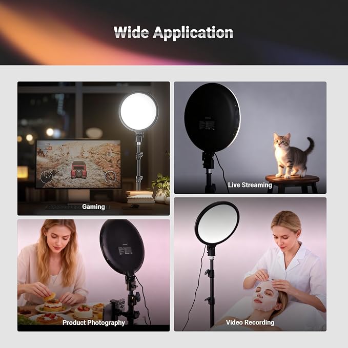 NEEWER Basics 10" Ring Light with 63" Tripod Stand/Phone Holder/Remote Compatible with iPhone, 15W Bi Color Full Screen Edge Lit LED Lighting CRI95+ for Video Recording Selfie Streaming Makeup, R10L