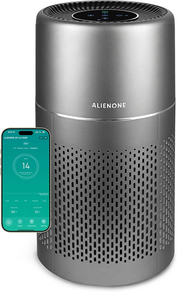 Air Purifier for Large Room Up to 1900 Sq Ft, HEPA Filter, 235 CFM CADR, Smart WiFi App Control, Auto Mode, Ultra-Quiet Sleep Mode, Air Purifier for Bedroom Living Room, Pet Dander Dust Smoke