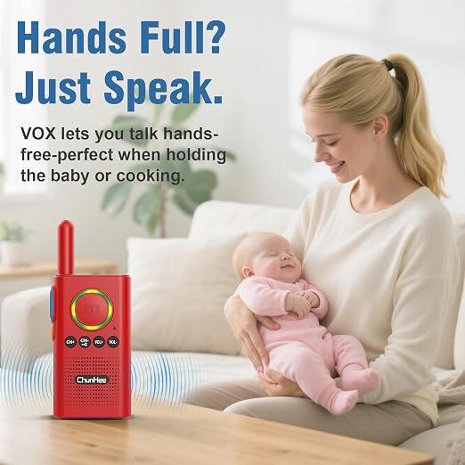 Wireless Intercom System for Home 3300FT Range, Room to Room Intercom Wireless, VOX Hands-Free, 16 Channels, Type-C Charging，Two Way Intercom for Business Office Garage