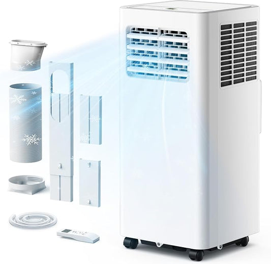 EUHOMY 10,000 BTU Portable Air Conditioners, 4 in 1 Portable AC with Cool, Dry, Fan, Sleep Modes, Room Air Conditioners with 50 dB & 24H Timer, with Remote, for Bedroom, Apartment up to 450 Sq.Ft