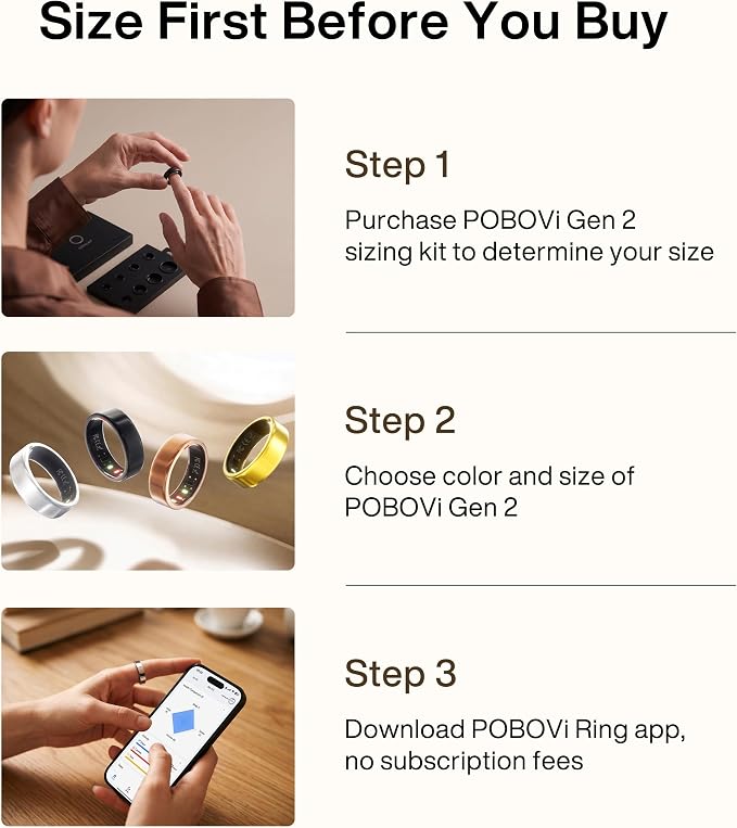 POBOVi Gen 2 Sizing Kit - Size Before You Buy Gen 2 - Unique Sizing, Not Standard Ring Sizing