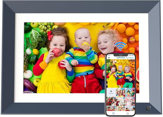 10.1-inch Digital Picture Frame WiFi-Photo-Frame - 16GB Smart Frame, IPS Touch Screen, Auto-Rotate, Slideshow, Load Photo Video from Phone to Digital Frame Via App Email, Free Cloud, Gifts for Mom Dad