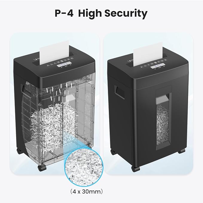 Locksworth 16-Sheet Cross Cut Paper Shredder, 6 Gallon Heavy Duty Commercial Shredder for Home Office, P-4 High Security Shredders for Paper/CD/Credit Card/Staple/Clip, 60 Mins Continuous Running