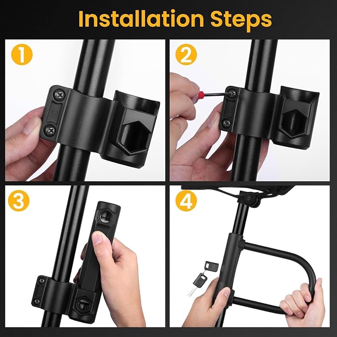 NDakter Bike Locks,17mm Shackle Heavy Duty Anti Theft Bike U Lock with 3 Keys ANG Sturdy Mounting Bracket, Perfect for Bicycles Scooters Mountain, Electric, Folding Bike, Moped, Tricycle