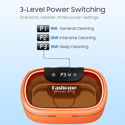 Ultrasonic Jewelry Cleaner, 45kHz Professional Sonic Cleaner Machine for Silver, Glasses, Dentures, 304 Stainless Steel Tank 20oz with 2x100ml Cleaning Solution for Home, Jewelry Store, Dental Care | 45kHz deep cleaning with 3 power 5 timer degas mode ...