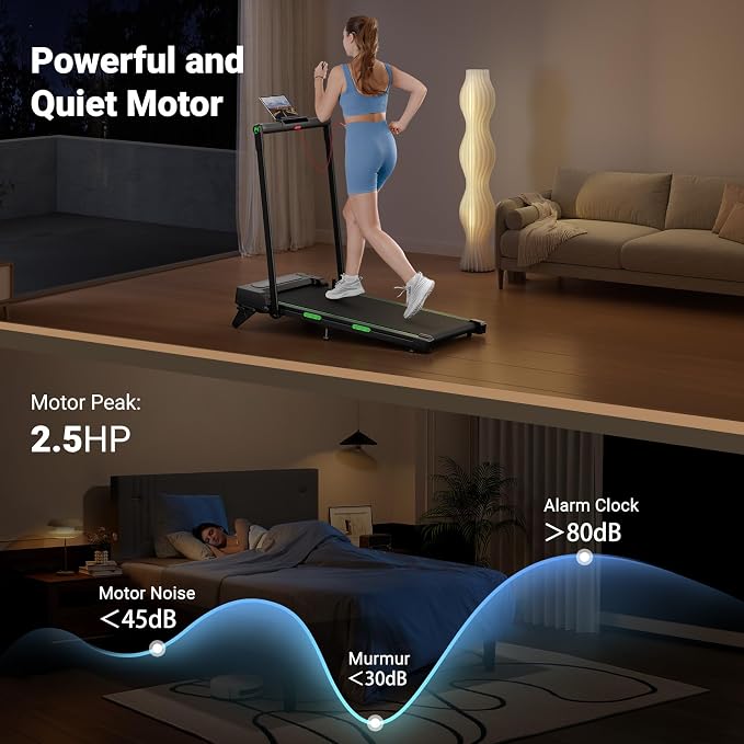 THERUN Walking Pad, 2 in 1 Foldable Treadmills for Home, 0.6-7.6 MPH, 2.5 HP Under Desk Treadmill with Handle Bar, 16" Widened Running Belt, with Remote Control & LED Touch Screen