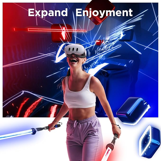 YOGES Gorilla Tag Long Arms Compatible with Meta Quest 3S/ Quest 3/ Oculus Quest 2/ Quest Pro/Rift S Controller, Beat Saber Handle Attachments VR Sticks Dual Extensions Grips for Playing VR Games
