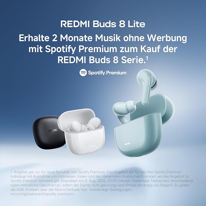 Redmi Buds 8 Lite Wireless Earbuds, 42dB Hybrid Active Noise Cancellation, 8H/36H Battery, 12.4mm Dynamic Driver, Fast Charging, Dual-Mic Clear Calls, Google Fast Pair, White