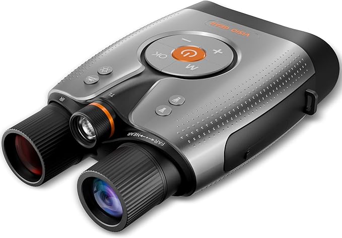 VisioGear True 4K Night Vision Binoculars – Night Thunder X1 Night Vision Goggles for Adults with 3940ft Range, Full Color Photo and Video with App Control, 64GB Card for Camping & Security