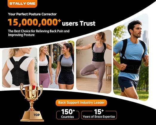 Posture Corrector for Women & Men, Upgraded Dynamic Traction Correction System – Helps Reduce Upper & Lower Back Pain, Suitable for Scoliosis, Hunchback & Thoracic Spine Issues, Relieves Muscle Tension & Fatigue Caused by Poor Posture, Keeping You More...