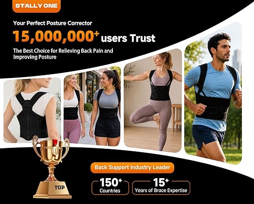 Posture Corrector for Women & Men, Upgraded Dynamic Traction Correction System – Helps Reduce Upper & Lower Back Pain, Suitable for Scoliosis, Hunchback & Thoracic Spine Issues, Relieves Muscle Tension & Fatigue Caused by Poor Posture, Keeping You More...