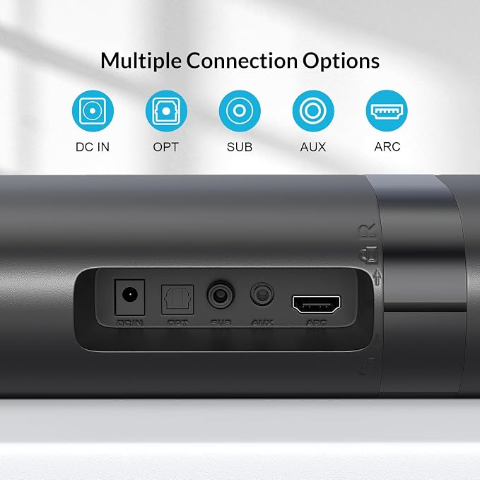 Sound Bar with Subwoofer, 110W Sound Bar for Smart TV with Adjustable Deep Bass & Volume Boost & 3 Equalizer Modes, Bluetooth/ARC/Opt/AUX, Detachable Soundbar for TV/PC/Gaming/Projectors