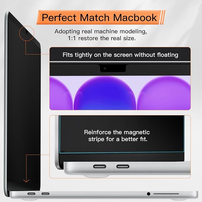 Magnetic Privacy Screen for MacBook Neo 13 Inch A18 Pro 2026, Matte Removable Anti Glare Blue Light Filter