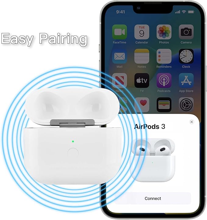 Replacement for AirPods 3rd Gen Wireless Charging Case,Only Compatible with iPod 3rd Generation Charger Cases, with Lightning,(White)