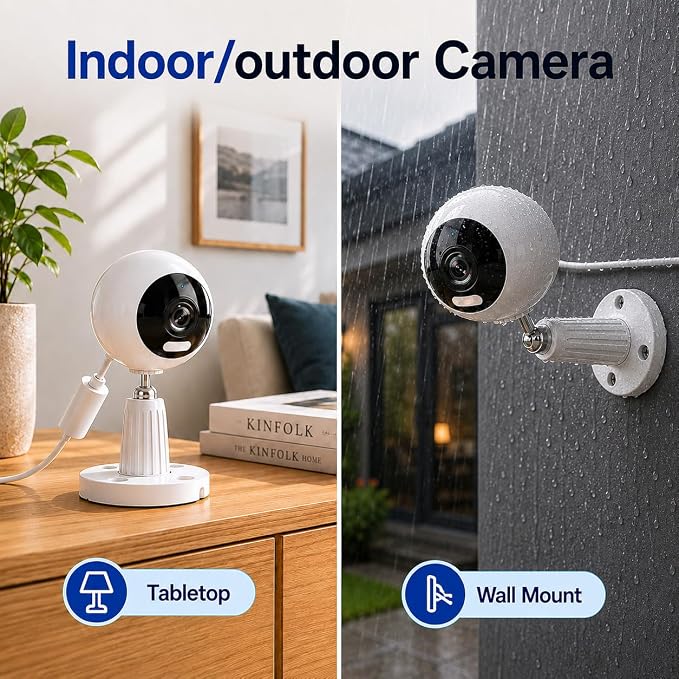 Cameras for Home Security, 3MP Security Camera Indoor Outdoor with Motion Detection, Color Night Vision, 5G/2.4G WiFi, 2-Way Audio, Baby Monitor, Pet Camera, Plug-in WiFi Camera, SD/Cloud