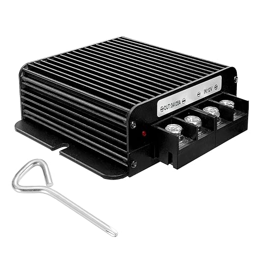 600W Dc-Dc 24V 25A Power Converter 12V to 24V Step-Up Transformer, Shockproof and Dustproof/Providing Screwdriver, Used for Solar,Electric Vehicle Chargers (Overload Protection)