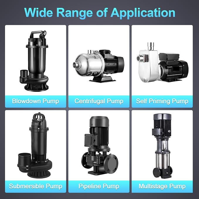 2 HP Well Pump Control Box, 220V Single Phase, 2 AC Contactors, 2 Float Switch, Ultra-high Water Level Alarm, Manual/Automatic, Safe & Reliable for Submersible Well Pump