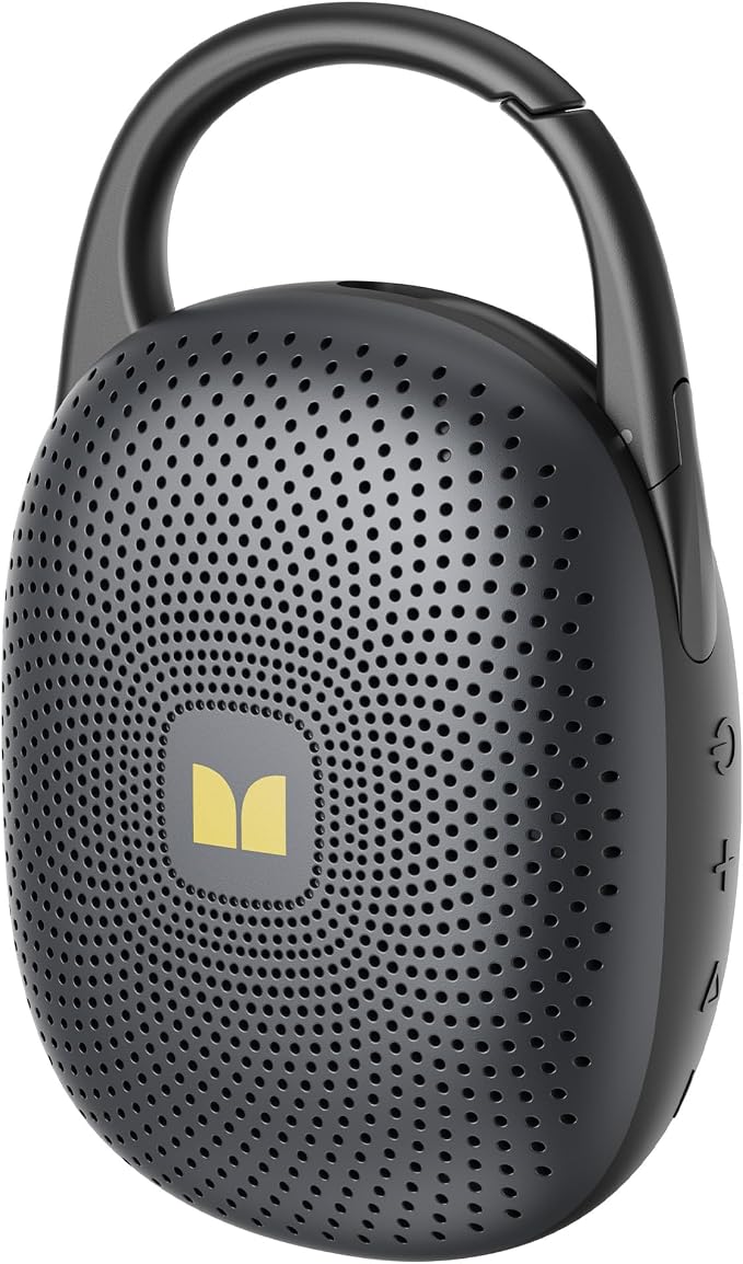Monster Ultra-Portable, Waterproof Bluetooth Speaker, Integrated Carabiner, Black