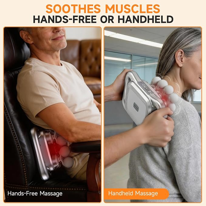TanSon16 Head Massage Gun Set,Deep Tissue Percussion Massager with 9 Levels & 9 Modes,Cordless Electric Massage Back Tools for Shoulder/Waist/Arm/Hand/Leg/Calf/Foot/Hip Full Body Muscle Pain Relief