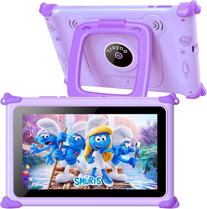 Trayoo Kids Tablet, 7IN Toddler Tablet for Kids with 32GB ROM, Shockproof Case, Education Apps Pre-Installed, Parental Control, WiFi, Netflix, YouTube