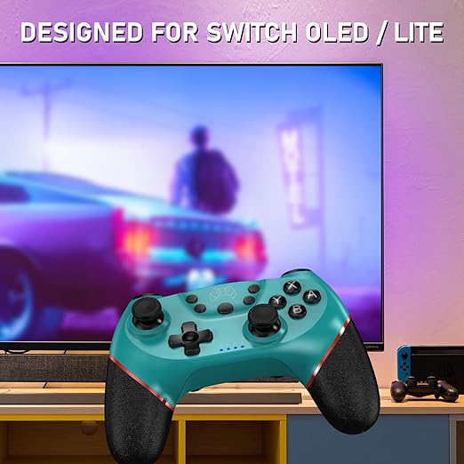 Diswoe Controller for Switch, Wireless Pro Controller for Switch 2/Switch/Switch Lite/Switch OLED, Remote Gamepad with Joystick, Adjustable Turbo Vibration with Programmable Function