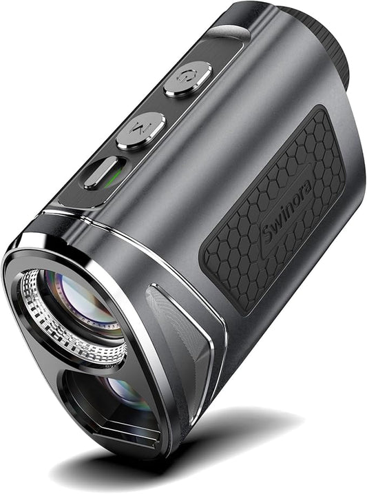 1300Y Golf Rangefinder with Slope, Flag Lock Vibration, 7X Magnification, Durable Aluminum Alloy Body, USB-C Rechargeable, Magnetic Mount, IP54 Waterproof, Sleek Stylish Design for Men & Women