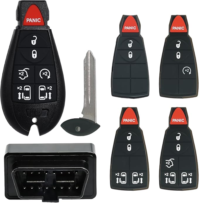 MechanMagic DIY Key Fob Replacement OBD Kit Fits for Chrysler Town and Country 2008-2016 Dodge Caravan 2008-2019 Volkswagen Routan 2009-2012 IYZ-C01C with Interchangeable 3,4,5&6 Button Keypads