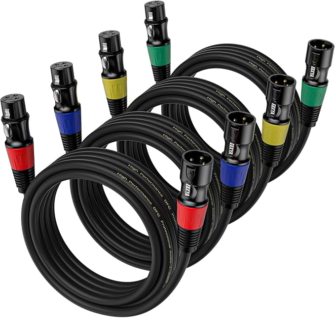EBXYA XLR Cables 35 ft 4 Pack - Premium Balanced Microphone Cable with 3-Pin XLR Male to Female Cable
