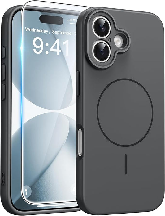 FNTCASE for iPhone 17 Case: [Compatible with Magsafe] Integrated Silicone Phone Cases with [Full Camera Protection] [Screen Protector] Military Grade Shockproof Protective Cover