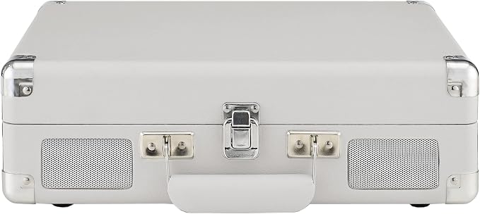 Crosley CR8005F-WS Cruiser Plus Vintage 3-Speed Bluetooth in/Out Suitcase Vinyl Record Player Turntable, White Sand