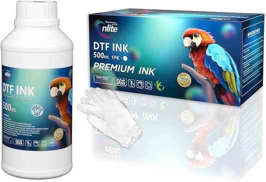 Enlite Premium DTF White Ink for DTF Heat Transfer Film Printing, Used for Printhead L1800 L805 R1390 4720 I3200 XP600 DX7 DX5 5113, Great Fluency, Whiteness and Covering Rate, 16.9oz