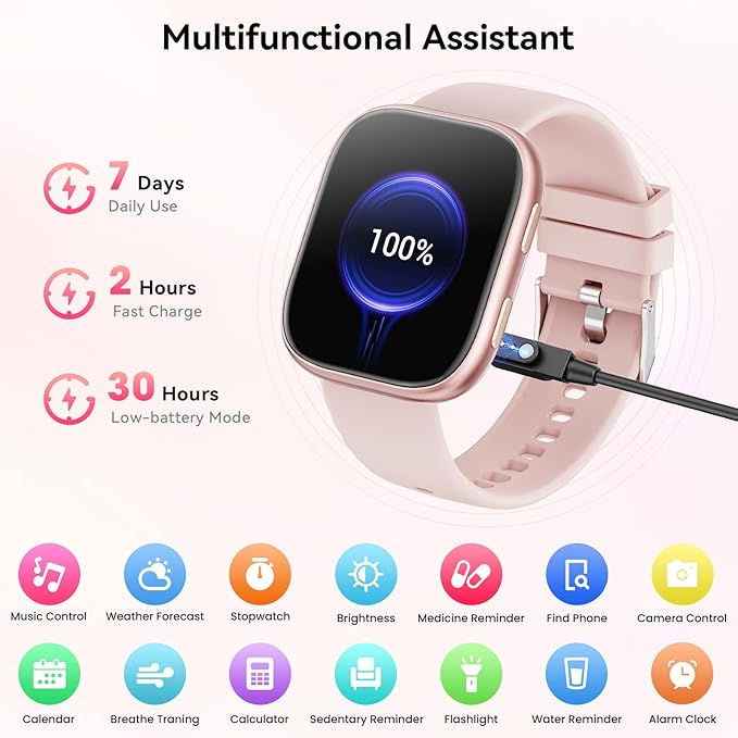 Mingtawn Smart Watches for Women Men with 7 Interchangeable Bands,1.83" HD Smart Watch with Heart Rate/Sleep Monitor,Fitness Watch with Bluetooth Call,120+ Sport Modes Activity Tracker Bands Gift Set