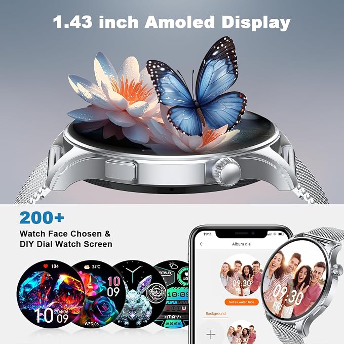 Kimeag Smart Watch for Men Women Fitness: Waterproof Make Answer Call Digital Mens Watches Step Tracker Running Smartwatch Android Phone Heart Rate SpO2 Sleep Monitor