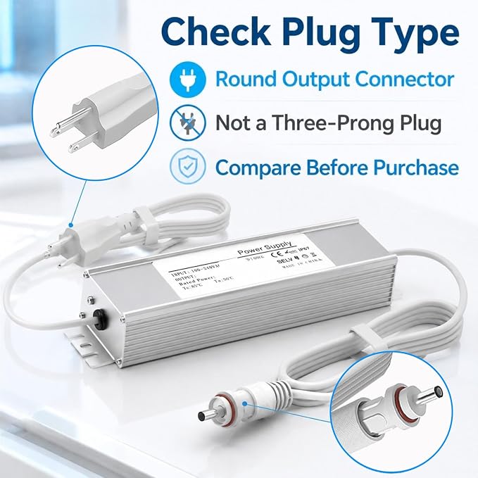 36V 3A Power Adapter for Govee Permanent Outdoor Lights H706A H706B H706C Power Cables
