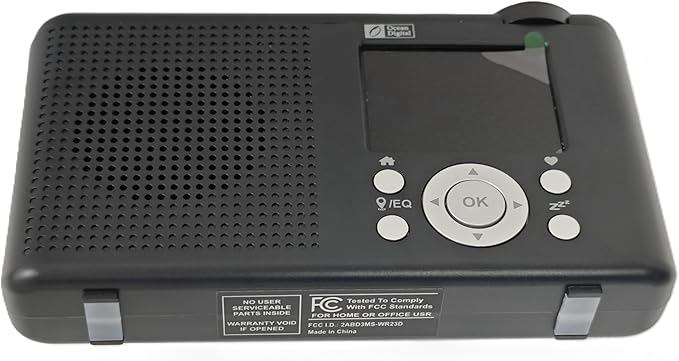 Ocean Digital WR-23F Portable FM Internet Radio 2.4” Color LCD Built-in Battery Wi-Fi Bluetooth (Black)