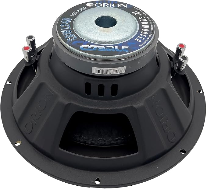 ORION CBW124D Cobalt Series 12” Car Subwoofer, 1600W Max Power, 400W RMS, Dual 4 Ohm, 2” OFC Voice Coil, UV Coated Cone, Foam Surround – Reliable Subwoofer for Car Audio Systems & Sub Boxes