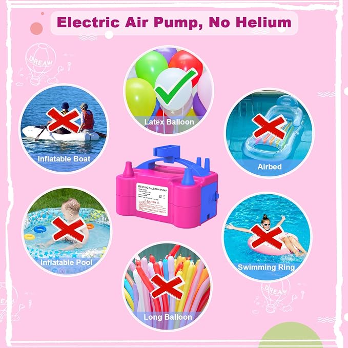 IDAODAN Electric Balloon Pump, Portable Electric Balloon Blower Machine Inflator Air Pump for Party Decorations