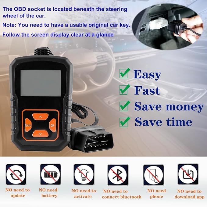 DIY Key Fob FOBIK Replacement Kit for 2013 2014 2015 2016 2017 Ram 1500 2013-2017 Ram trucks 2500 3500 Keyless Entry Key with Easy OBD Tool，2Pcs
